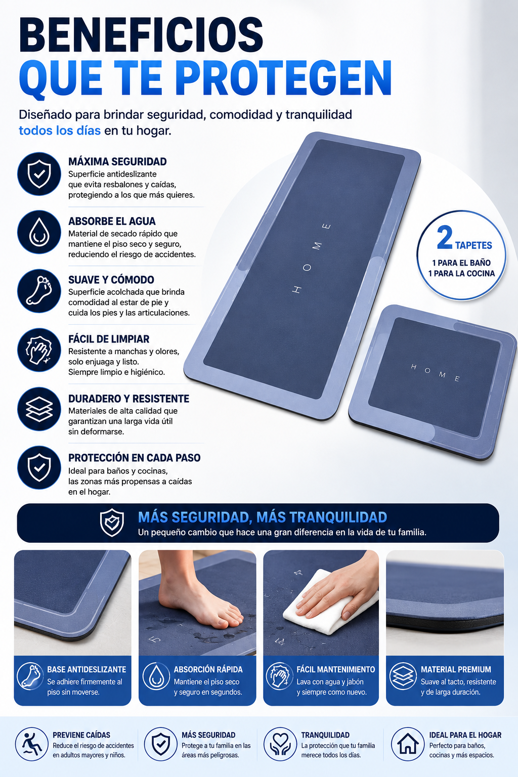 SafeStep™ Kit de Protección Anticaídas para el Hogar + guia de REGALO para Prevenir Caídas en el Hogar y Proteger a tus Seres Queridos