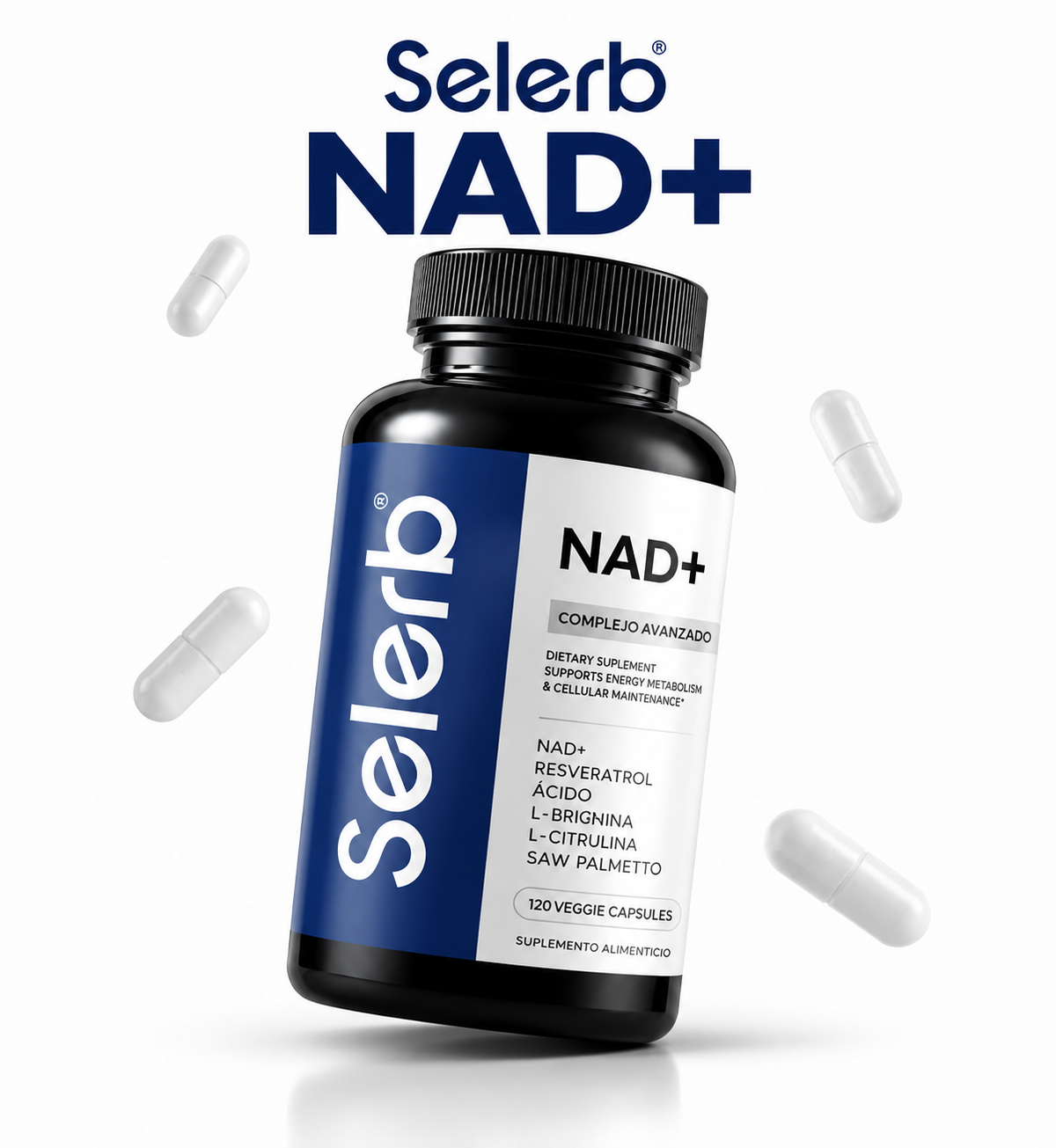Selerb NAD+ Men's Complex | Más Energía, Enfoque y Vitalidad Masculina | + Guia digital de REGALO para aumentar testosterona de forma natural