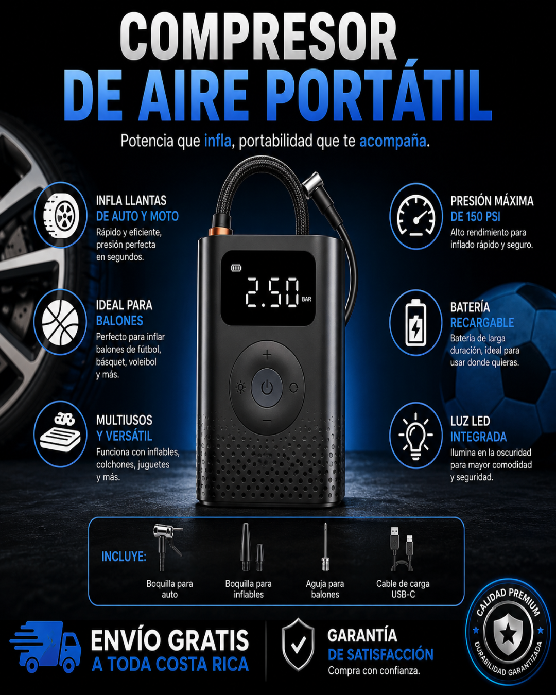 Compresor de Aire Portatil IMPORTADO USA ENVIO GRATIS