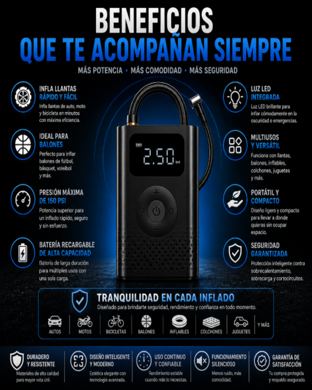 Compresor de Aire Portatil IMPORTADO USA ENVIO GRATIS