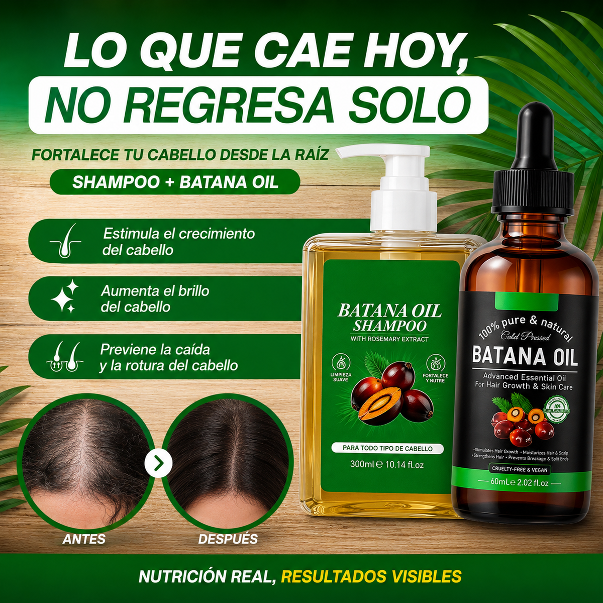 COMBO Anti caida Aceite y shampoo de batana + Guia de REGALO para evitar la caida prematura del cabello.