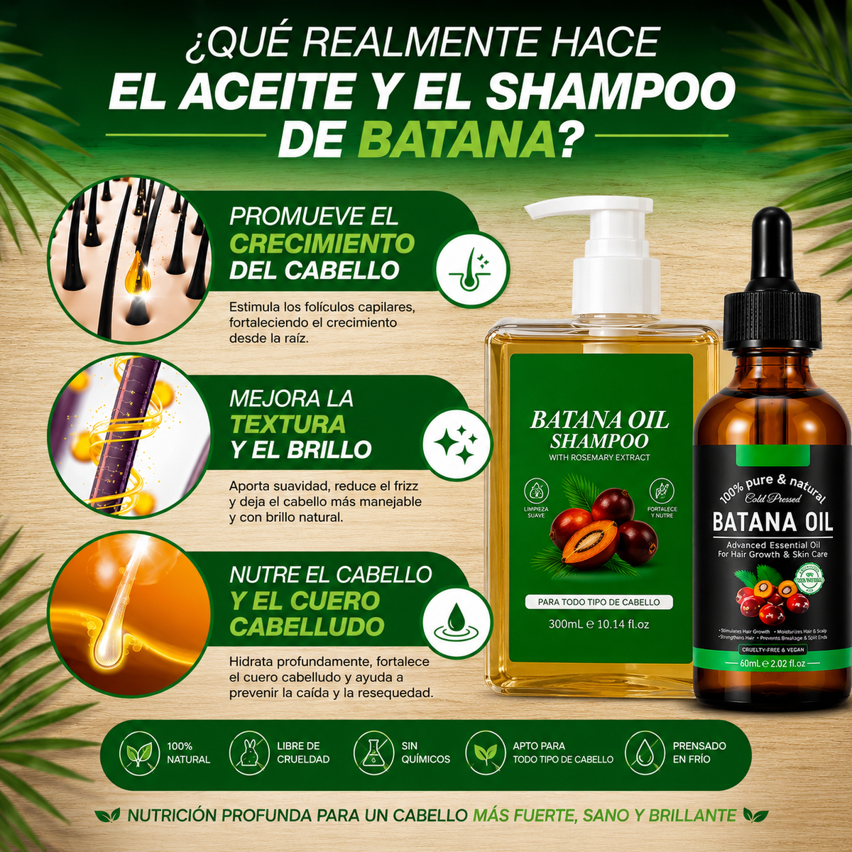 COMBO Anti caida Aceite y shampoo de batana + Guia de REGALO para evitar la caida prematura del cabello.
