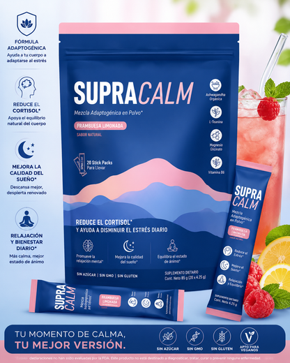 Supra Calm suplemento ANTI CORTISOL 100% Natural IMPORTADO USA