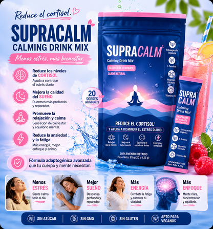 Supra Calm suplemento ANTI CORTISOL 100% Natural IMPORTADO USA