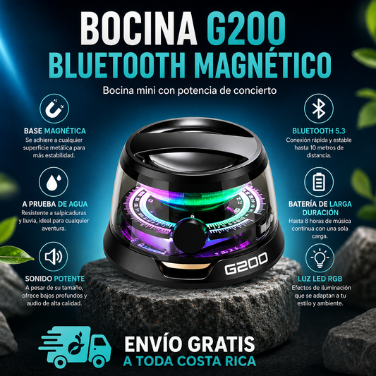 Altavoz Bluetooth magnético inalámbrico G200m a prueba de agua 100% original