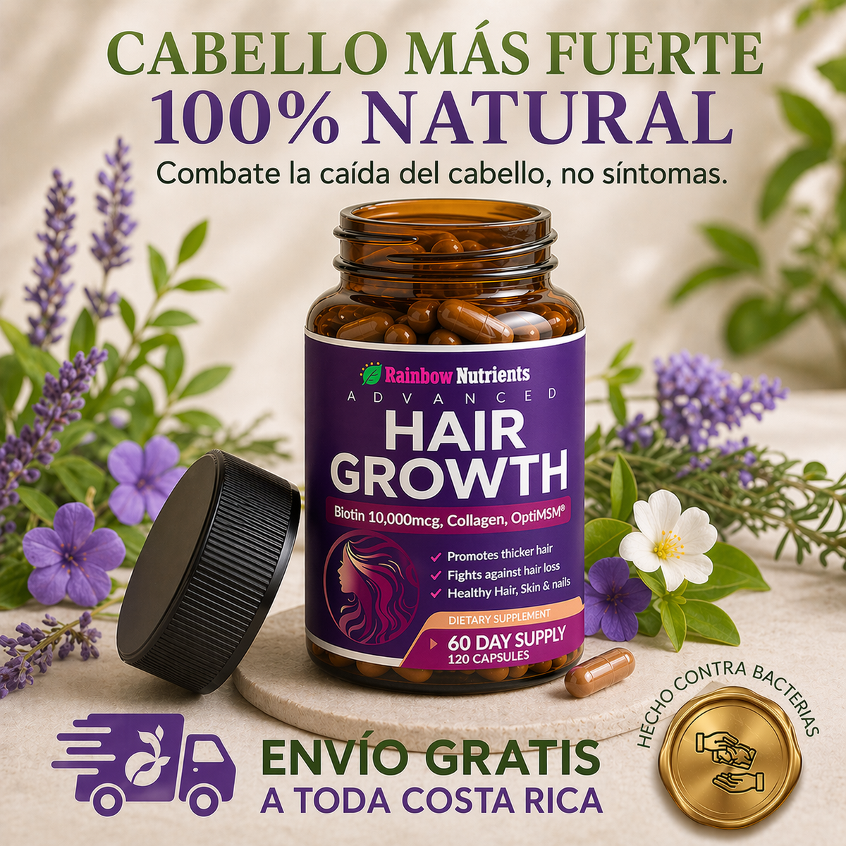 Hair Growth Advanced 100% natural importado USA