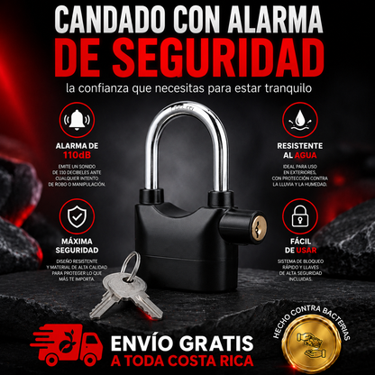 Candado De Seguridad Con Alarma Anti Robos IMPORTADO USA