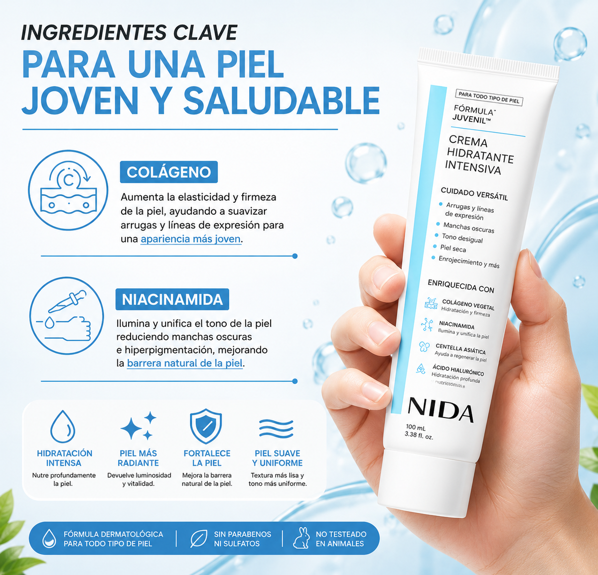 NIDA crema rejuvenecedora Anti edad Coreana 100% Original IMPORTADA